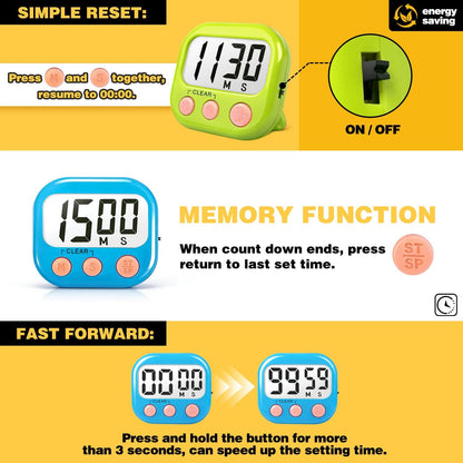 Digital Timer for Kids Classroom Timers for Teachers Blue Green