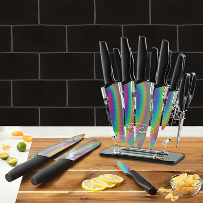 Marco Almond Kitchen Knife Set Chef Knife Set Black