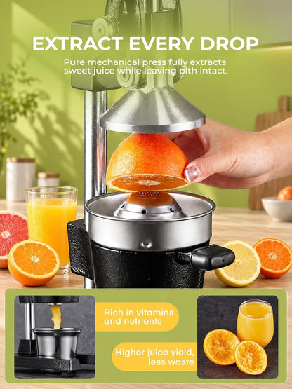 FOHERE Cast Iron Juicer Hand Press, Heavy Duty Citrus Orange Squeezer