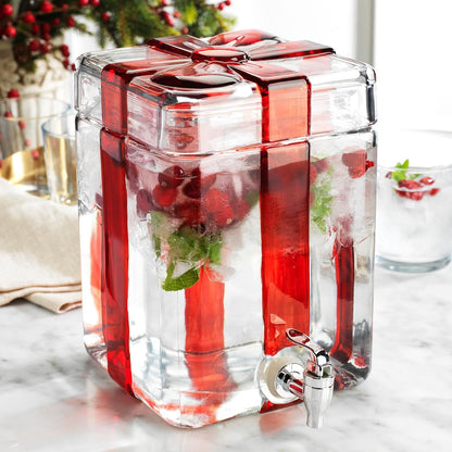 3 Gallon Classic Ice Cold Clear Glass Mason Jug Drink Beverage Dispenser Durable On Galvanized Stand With Leak Free Spigot-Easy Filling For Outdoor, Parties & Daily Use Lid