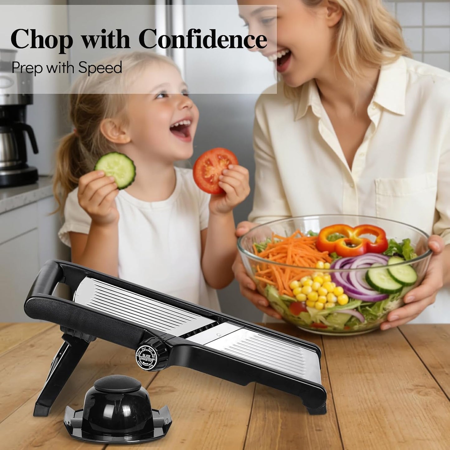 MASTERTOP Mandoline Slicer for Kitchen Adjustable Stainless Steel Food Slicer Vegetable Chopper Onion Waffle French Fry Cutter Potato Chip Julienne Slicer with Safety Gloves