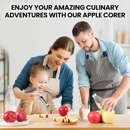 SCHVUBENR Premium Apple Corer Tool - Easy to Use and Clean - Sturdy Apple Core Remover with Sharp Serrature - Stainless Steel Corers for Apple and Pear - Core Fruits with Ease(Black)