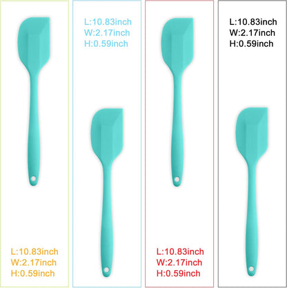 Silicone Spatula 4-piece Set, Heat-Resistant Spatulas, Non-stick Rubber Spatulas with Stainless Steel Core
