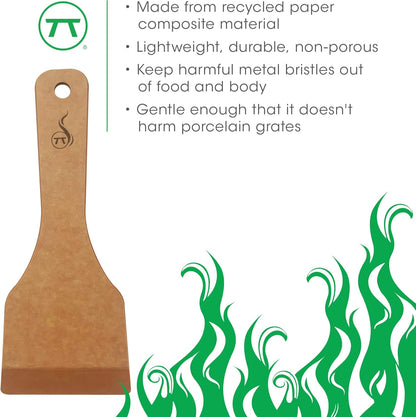 Outset Verde Wooden Grill Scraper, Small Grate Cleaner, No Grooves