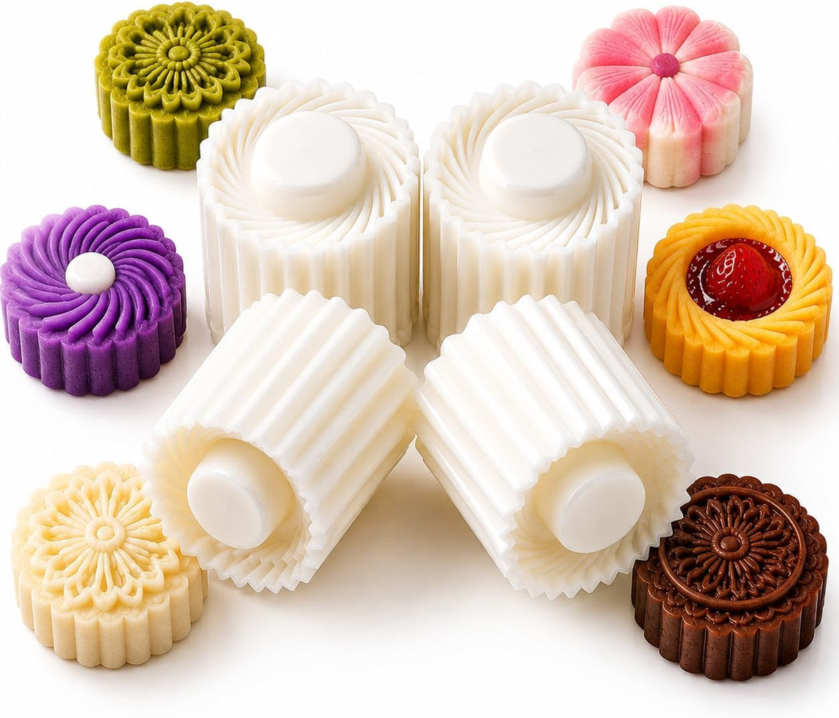 Creative Double-Ended Pastry Mold, 2-in-1 Mooncake Cookie Press, Reusable Baking Mold Tool for Homemade Cookies, Mooncakes, Pastries, Filled Desserts & DIY Treats (2)
