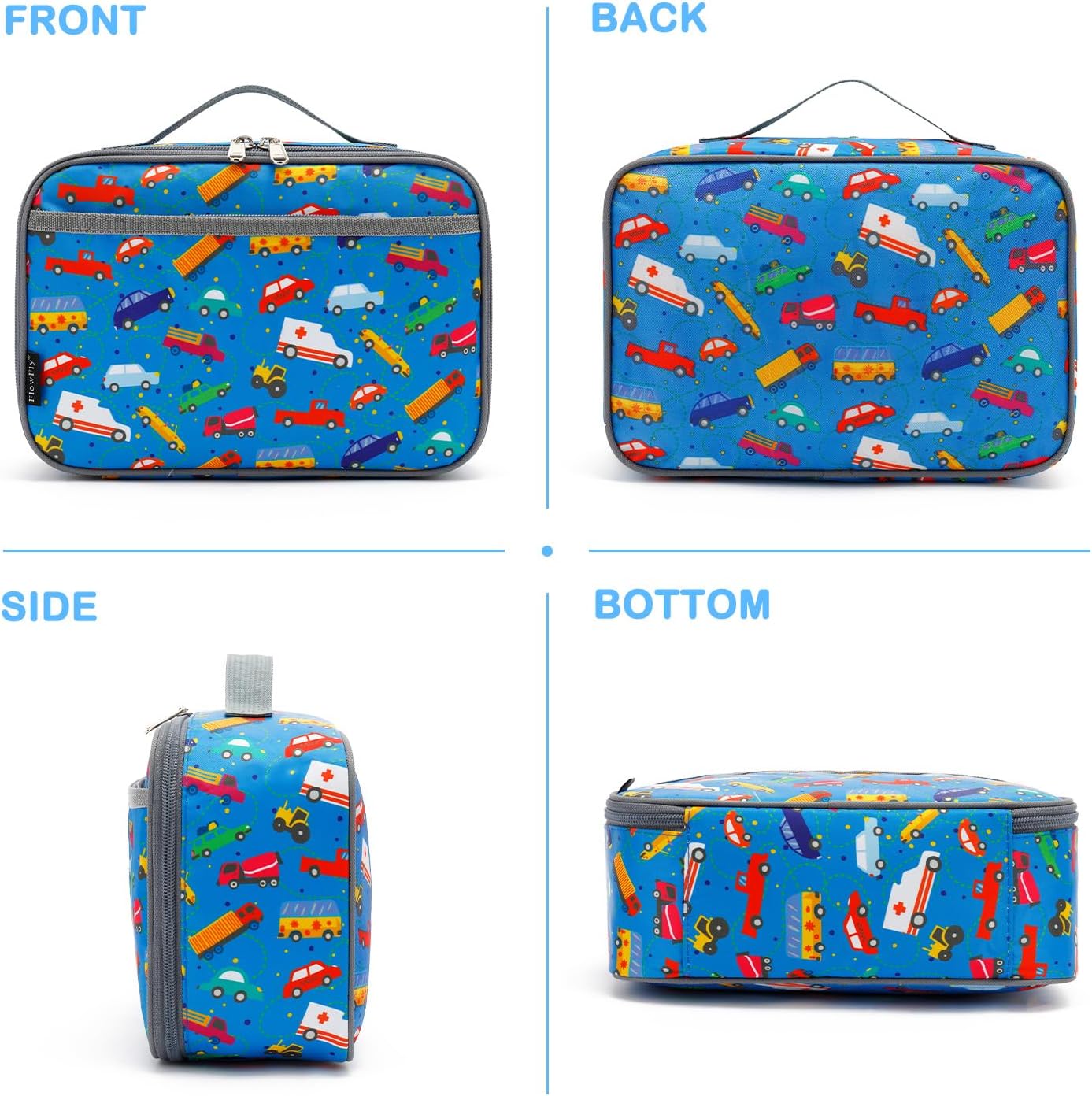 FlowFly Kids Lunch box Insulated Soft Bag Mini Cooler Back to School Thermal Meal Tote Kit for Girls, Boys, Astronaut - Colors A