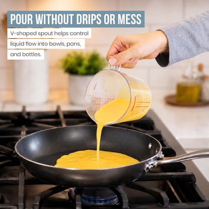 Chef Pomodoro 3-Piece Liquid Meausuring Cups Set - Ml and Oz Measuring Cup