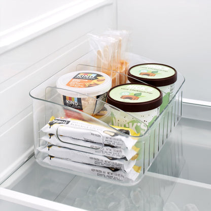 YouCopia FreezeUp Freezer Bin 12", BPA-Free Fridge Organizer with Adjustable Dividers and Handle for Frozen Food and Leftovers