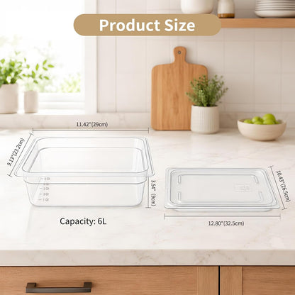 2 Pack 6L Stackable Pizza Dough Proofing Container with Lid