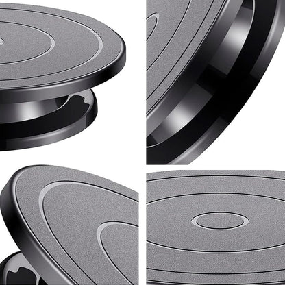 Cake Turntable, 11''Cake Stand Decorating Bakery Supplies, Turnable Black Painting Turn Table Stand for Pastries, Cupcakes and Cake Decorations(Black) (Black Small turntable 1PCS)
