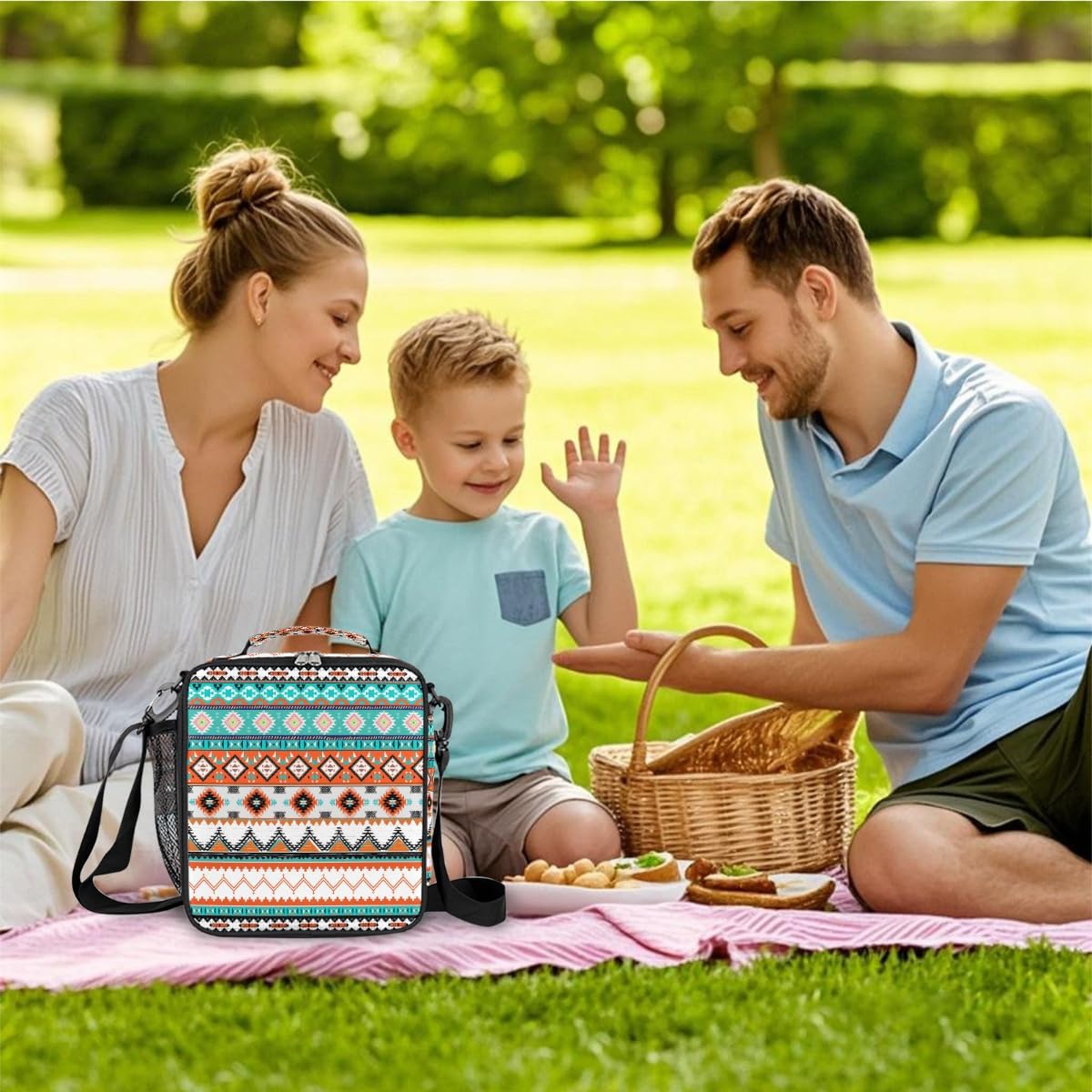 cfpolar Skull Skateboard Lunch Box for Boys Girls, Insulated Lunch Bags for Kids Reusable Mini Cooler Lunch Tote Lunchbox Thermal Meal Tote Kit with Shoulder Strap for Work School Picnic