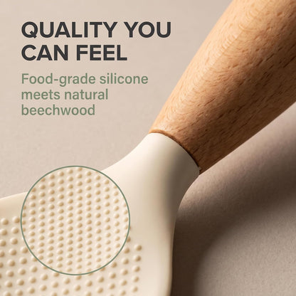White Standing Silicone Rice Spoon Paddle, Household Rice Shovel Heat Resistant Anti-scalding Rice Scooper, Rice and Potato Servers, Serving Spoons