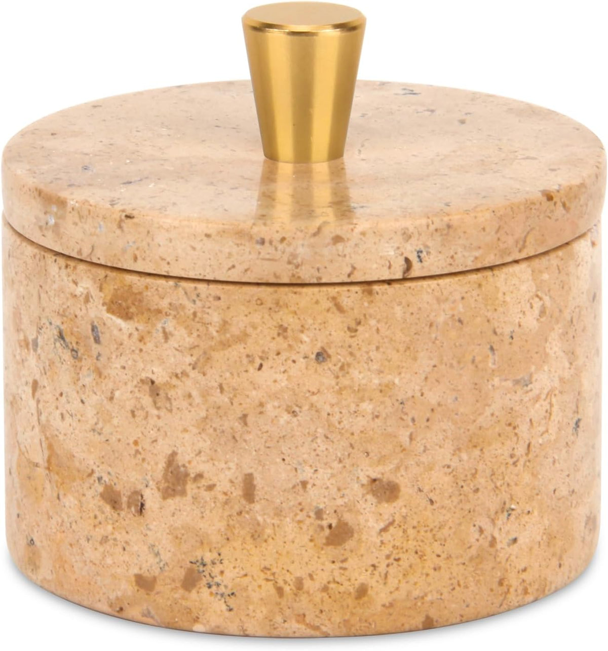 Marble Salt Cellar with Lid, Viva Jade, 4 inch