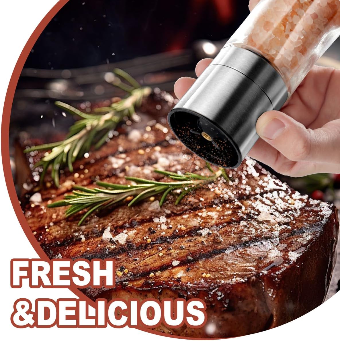 Gulex Salt and Pepper Grinder Set Pepper Mill Salt Shaker Refillable