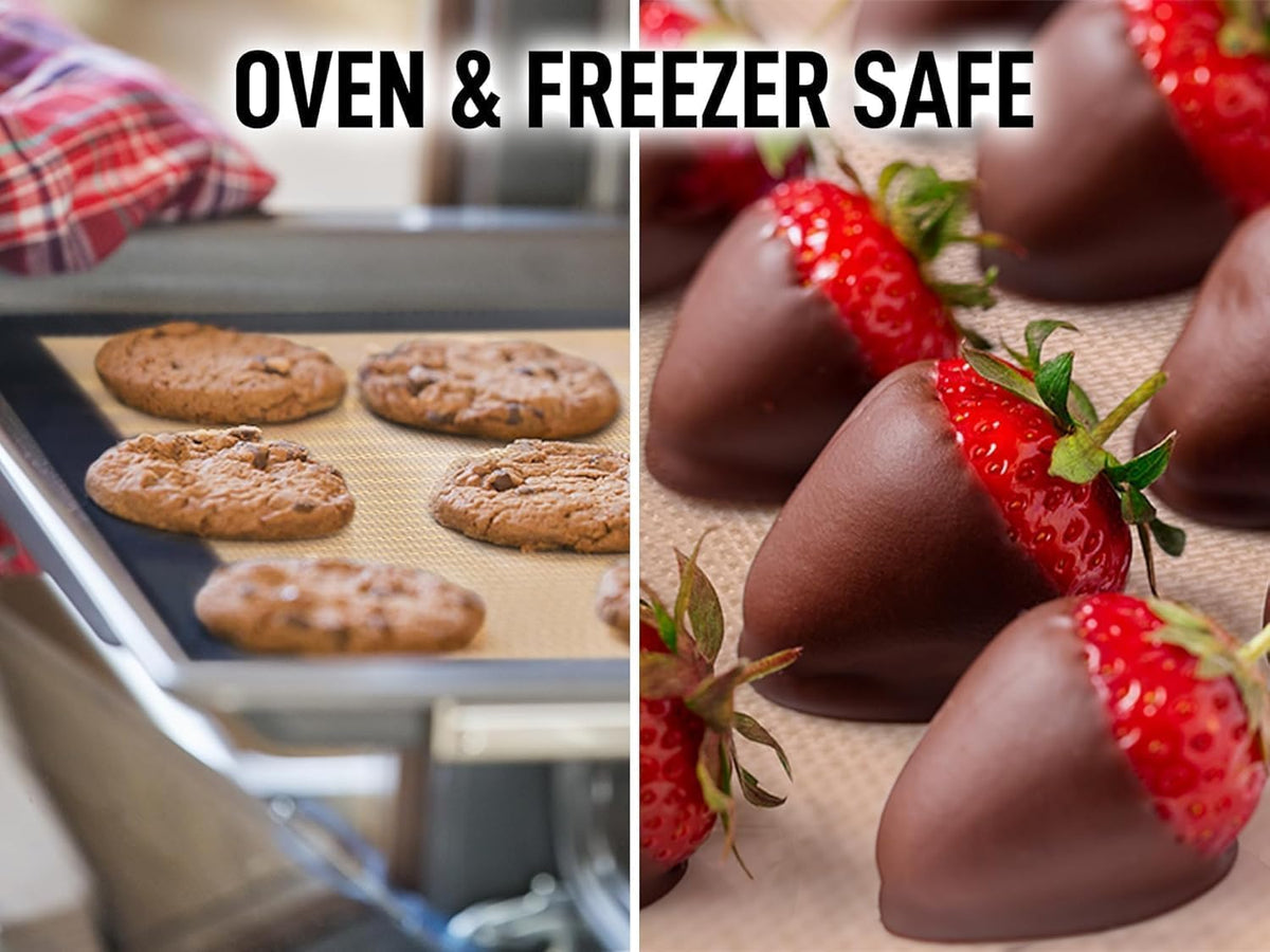 Zulay Kitchen Silicone Baking Mat – 16.5"×11.6" BPA-Free Reusable Baking Sheet, Heat Resistant 480°F – Non-Slip Border, Perfect for Cookies, Bread, Pastries & Oven Use - (Dark Gray)