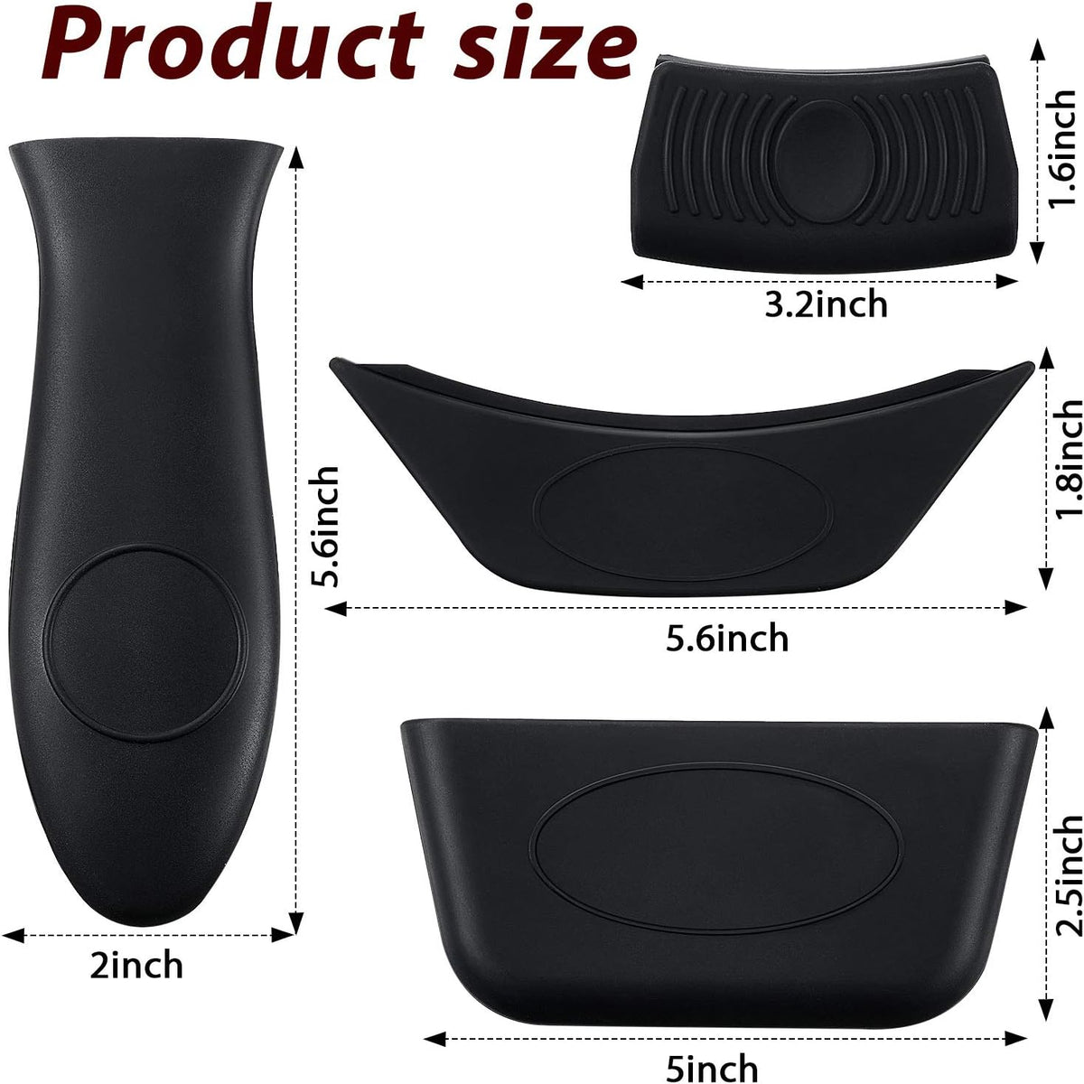 Boao 8 PCS Silicone Hot Handle Holders and Pot Holders Cover Removable Rubber Hot Resistant Pot Holder Sleeves Lid Covers for Cast Iron Skillets Metal Frying Pans Aluminum Cookware Handles