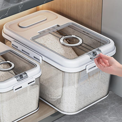 Rice Storage Bins,33LB Food Storage Container with PP Locking Lid,For Rice,Grain,Pet Food,Flour with Measuring Cup