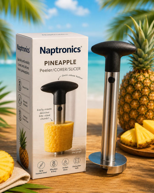 Pineapple Corer and Slicer Tool - Upgraded Stainless Steel Pineapple Cutter with Reinforced Sharp Blade - Easy Kitchen Gadget for Perfect Fruit Rings