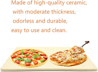 23.6" x 15.7" Heavy Duty Rectangular Extra Large Pizza Pan, Pizza Stone for Whirlpool, GE Oven and BBQ Grill Industrial Commercial Cordierite Baking Stone for Pizzas or Bread