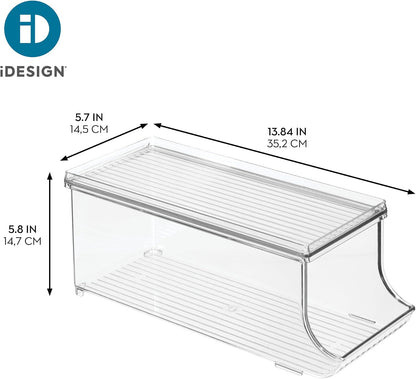 iDesign Soda Can Organizer with Lid for Pantry or Refrigerator - Clear - Made in USA