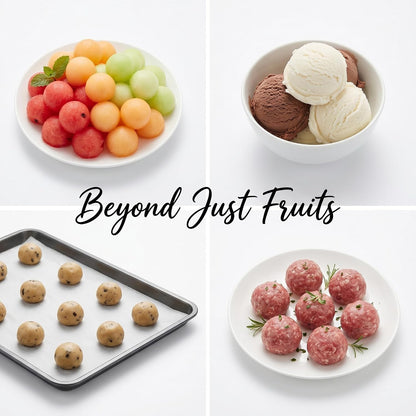 Veemoon 4pcs Melon Baller Scoop, Stainless Steel Ice Cream Baller Scoop Round Fruit Ball Scooper Ice Dessert Tableware for Summer Party DIY Food Making, Sorbet, Meatballs, Watermelon (15/22/25/30mm)