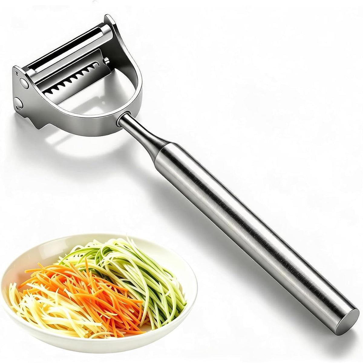2 in 1 Julienne Vegetable Peeler, Stainless Steel Slicer Tool