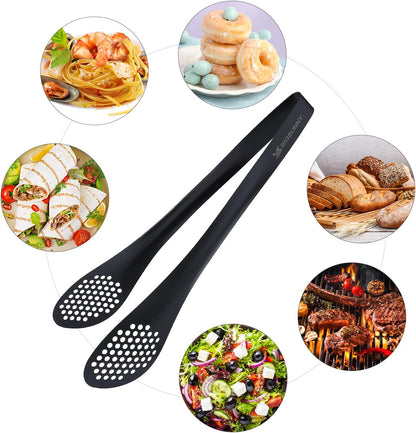 MSY BIGSUNNY Chef Kitchen Tongs Stainless Steel Food Serving Tongs Set Buffet tongs (silver 7" 9" & 11", 3 pack)