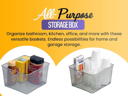 YBM HOME Kitchen Pantry Organizer Wire Basket for Shelves, Cabinets, Pantry, Countertop, Mesh Open Storage Bin Metal Basket for Organizing Food Supplies 12 x 7.8 x 5.8