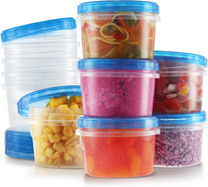 Tafura 10 Pack Leakproof Freezer Containers for Food with Twist Top Lids - 32 Oz BPA Free Reusable Plastic Soup Containers with Screw On Lids - Ideal for Meal Prep, Leftovers & Pantry Organization