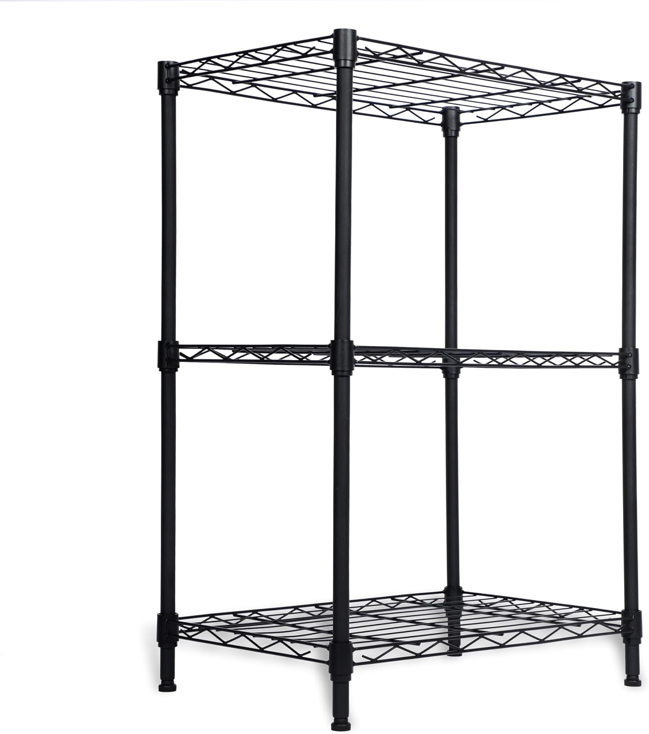 Whitmor 2-Wire Shelving Unit, Metal Storage Shelves, Stacking Shelf with Basket, Easy Assembly Home Organizer for Pantry, Kitchen, Garage, Plant