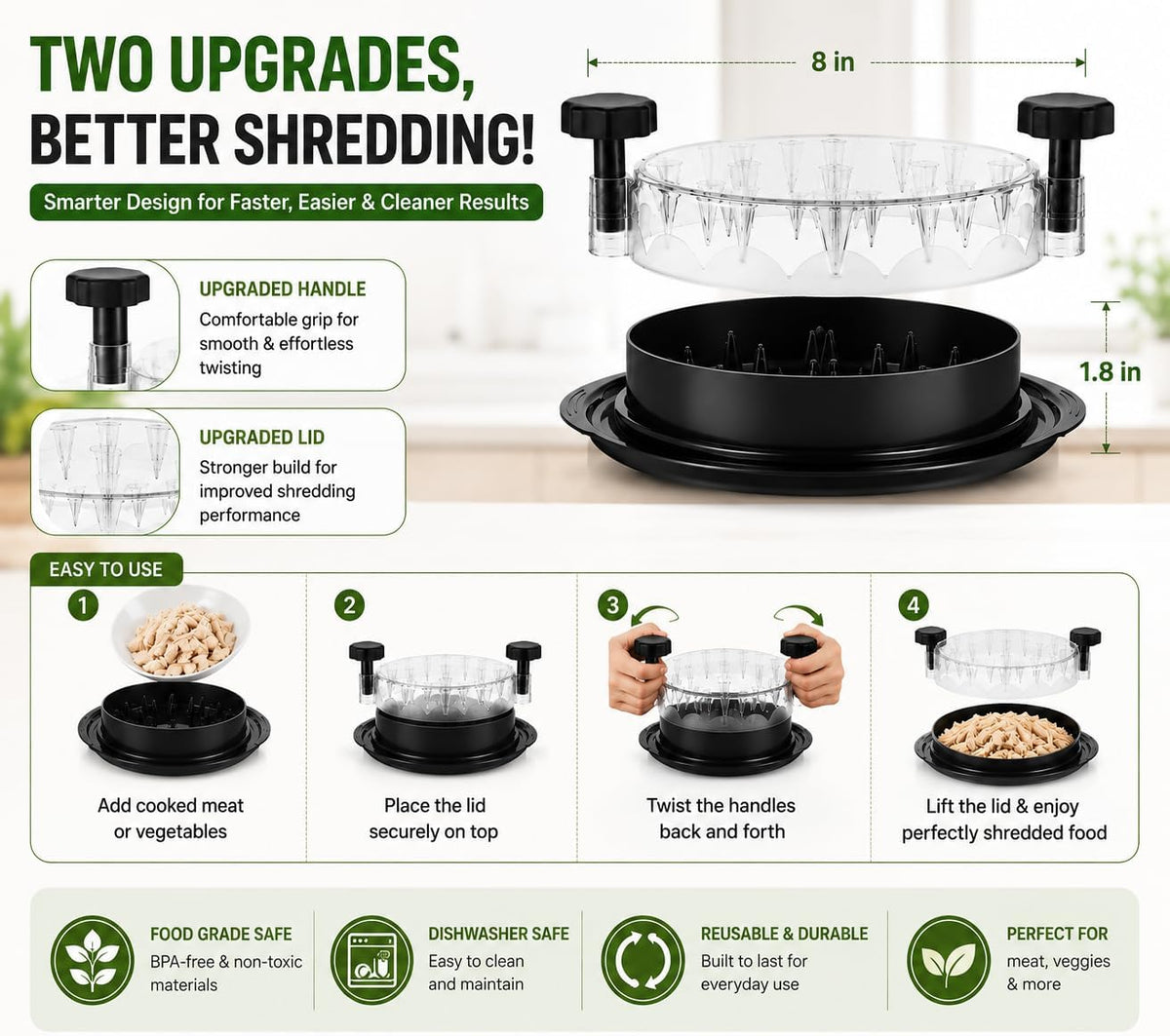 Chicken Shredder Tool Twist Large, Meat Shredder for Chicken, Meat & Beef