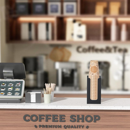 WINFFOR Disposable Cup Organizer Dispenser - 2 Compartments Clear Acrylic Cup and Lid Holder with Handles Plastic Cup Dispenser Countertop Paper Cup Holder for Coffee Bar House Party Essentials
