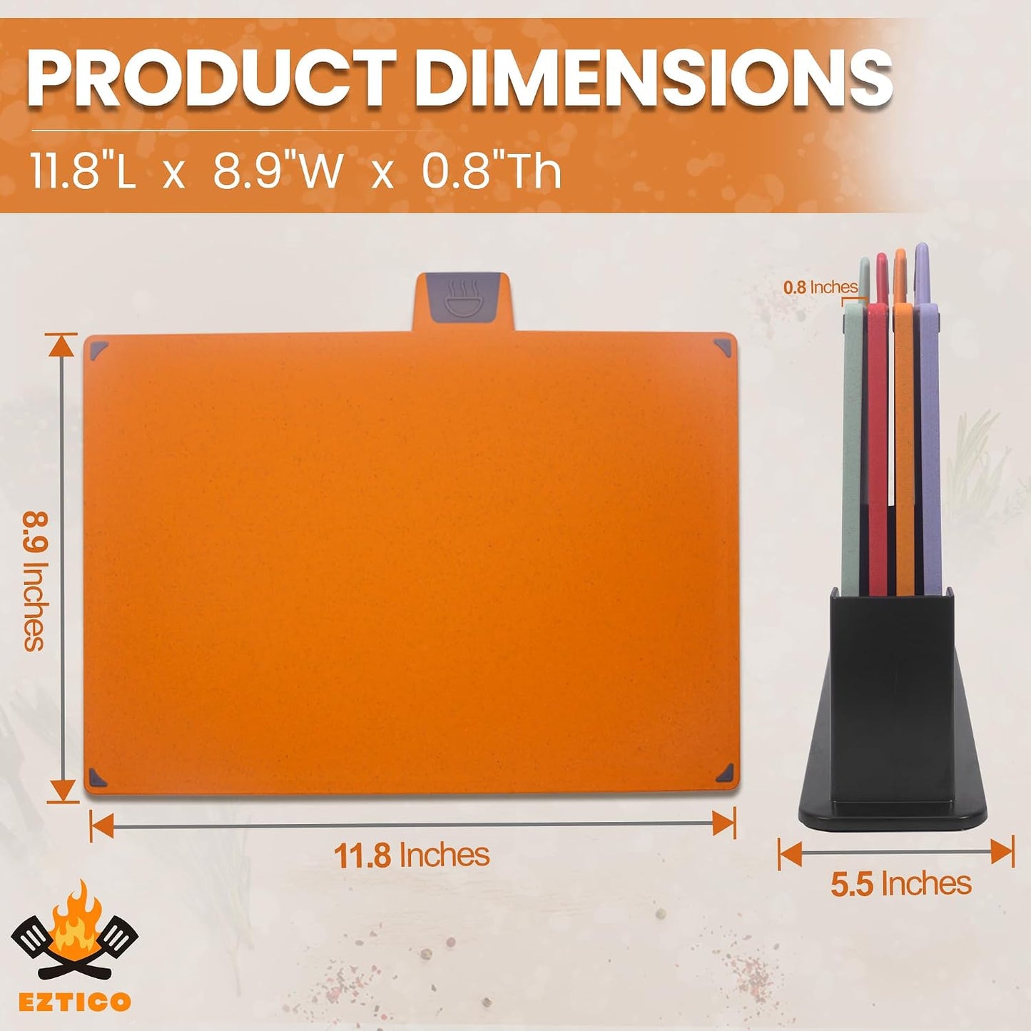 Cutting Board Set: 4-Piece Color-Coded, Non-Slip, BPA-Free, Perfect kitchen essentials for new home, Dishwasher Safe with Premium Scissors and Chopping Board Organizer, Quality kitchen stuff.