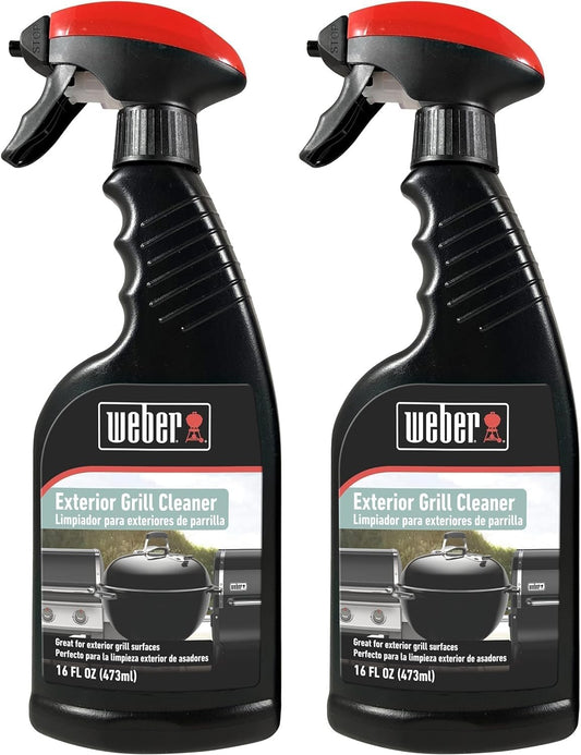 Weber Exterior Grill Cleaner, Black – Streak‑Free Spray for Removing Grease, Grime & Water Spots on Stainless Steel, Painted Steel & Porcelain‑Enamel Surfaces