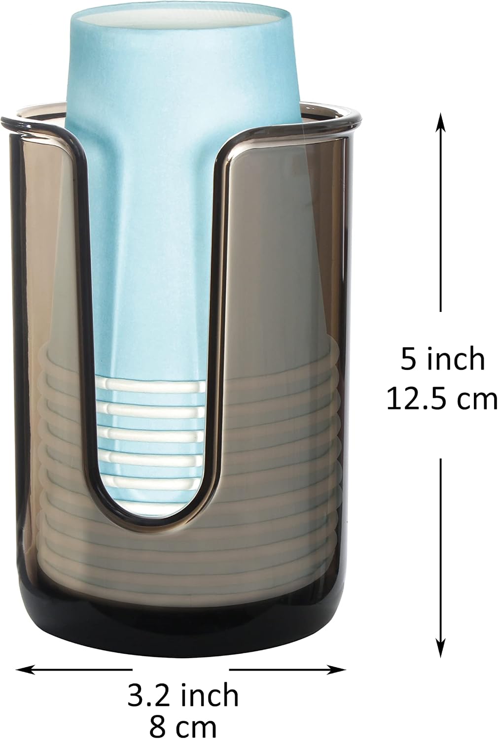 Youngever 2 Pack Plastic Disposable Paper Cup Dispenser, Plastic Dispenser Cup Holder (Clear)