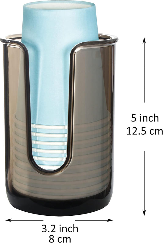 Youngever 2 Pack Plastic Disposable Paper Cup Dispenser, Plastic Dispenser Cup Holder (Clear)