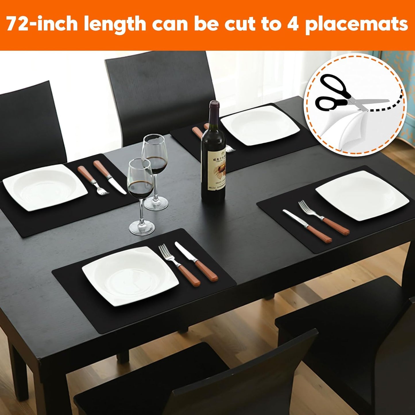 Extra Large Silicone Mats for Kitchen Counter,24"x80"Heat Resistant Mat for Kitchen Island,Waterproof Multipurpose Countertop Protector,New Skin-Friendly Material Table Protector,Freely Cuttable,Black