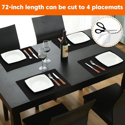 Extra Large Silicone Mats for Kitchen Counter,24"x80"Heat Resistant Mat for Kitchen Island,Waterproof Multipurpose Countertop Protector,New Skin-Friendly Material Table Protector,Freely Cuttable,Black