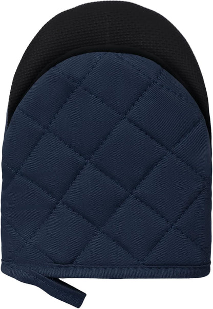 Goldmeet Mini Oven Mitts 2-Pack, 7"x5.5", 500°F Silicone Grip, Gray