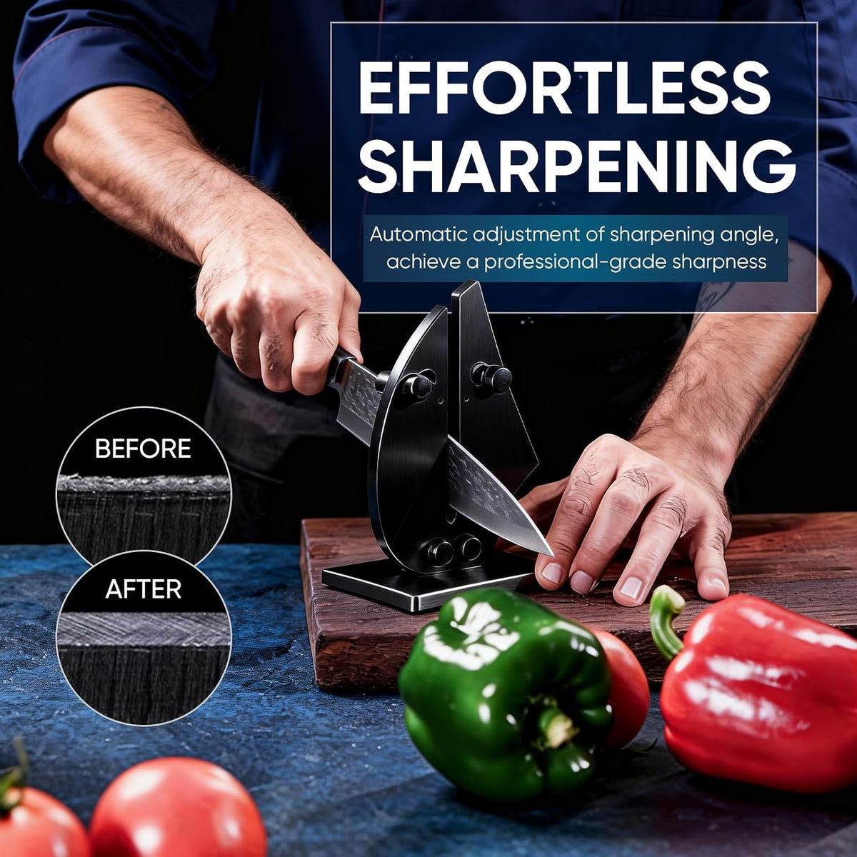 VN3 Professional Knife Sharpener | 3-Action Tungsten Carbide