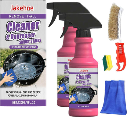 Fast-Acting Heavy-Duty Grill Degreaser Spray, BBQ Grill Degreaser Cleaner, Grease Remover Lifts Baked-On Carbon, Burnt Food & Grease, Outdoor Grills, Kitchen Grates, Smokers (1pc)