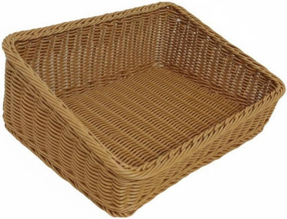 Qianly Slanted Opening Display Basket Versatile Angled Woven Basket Sturdy Build Wicker Storage Bin for Supermarket, Coffee H 40-30-8-14