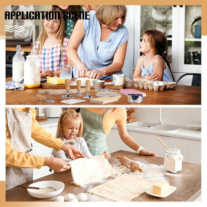 UNICRAFTALE 15Pcs Wooden Pasta Making Kit Ravioli Stamp Set Gnocchi Board Wood Threaded Rolling Pin Dumpling Press Mold Pasta Cutter Wheel Drying Rack for Homemade Spaghetti Dumplings Rice Dumpling