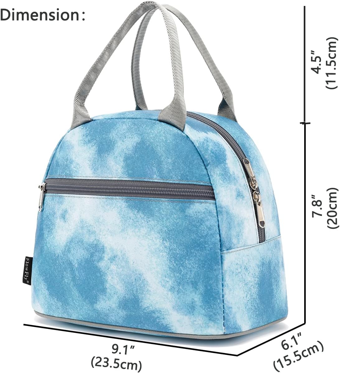 FlowFly Insulated Lunch Cooler Bag - Tote Bag Organizer for Women/Men, Black - Colors B