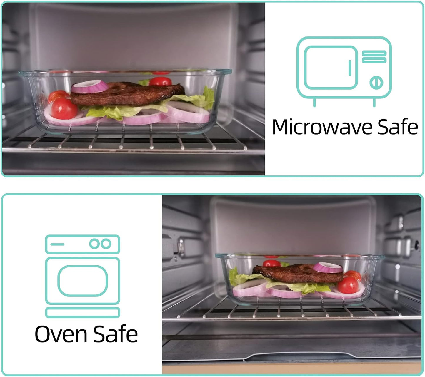 Glass Food Storage Containers 10 Pack, Meal Prep Containers with Snap Locking Lids Airtight Built in Air Vents, Glass Lunch Containers, Microwave/Dishwasher Safe, Navy Blue