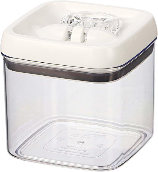 4.5 Cup Food Storage Container, Flip Tite Square Canister for Pantry Organization, Airtight Dry Food Container for Pasta Beans, BPA Free Clear Plastic