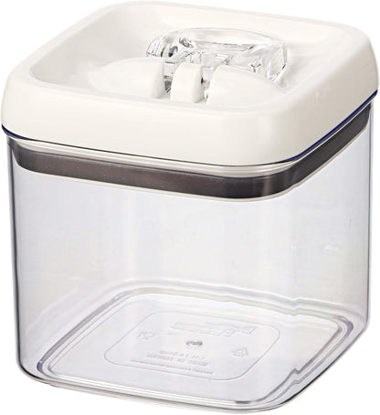 4.5 Cup Food Storage Container, Flip Tite Square Canister for Pantry Organization, Airtight Dry Food Container for Pasta Beans, BPA Free Clear Plastic