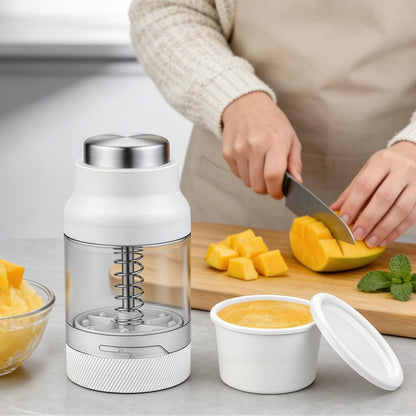 Mini Shaved Ice Machine Snow Cone Machine - Portable Handheld Small Crusher with Free Cube Trays