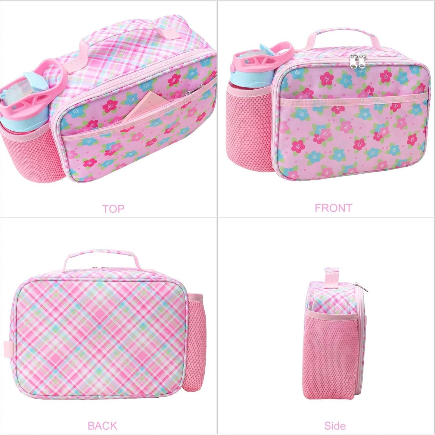 RHCPFOVR Kids Lunch Bag - Insulated Lunch Box for Boys Girls,Washable Lunch Bag and Reusable Toddler Leak-proof Lunchbox for School and Daycare - Colors A