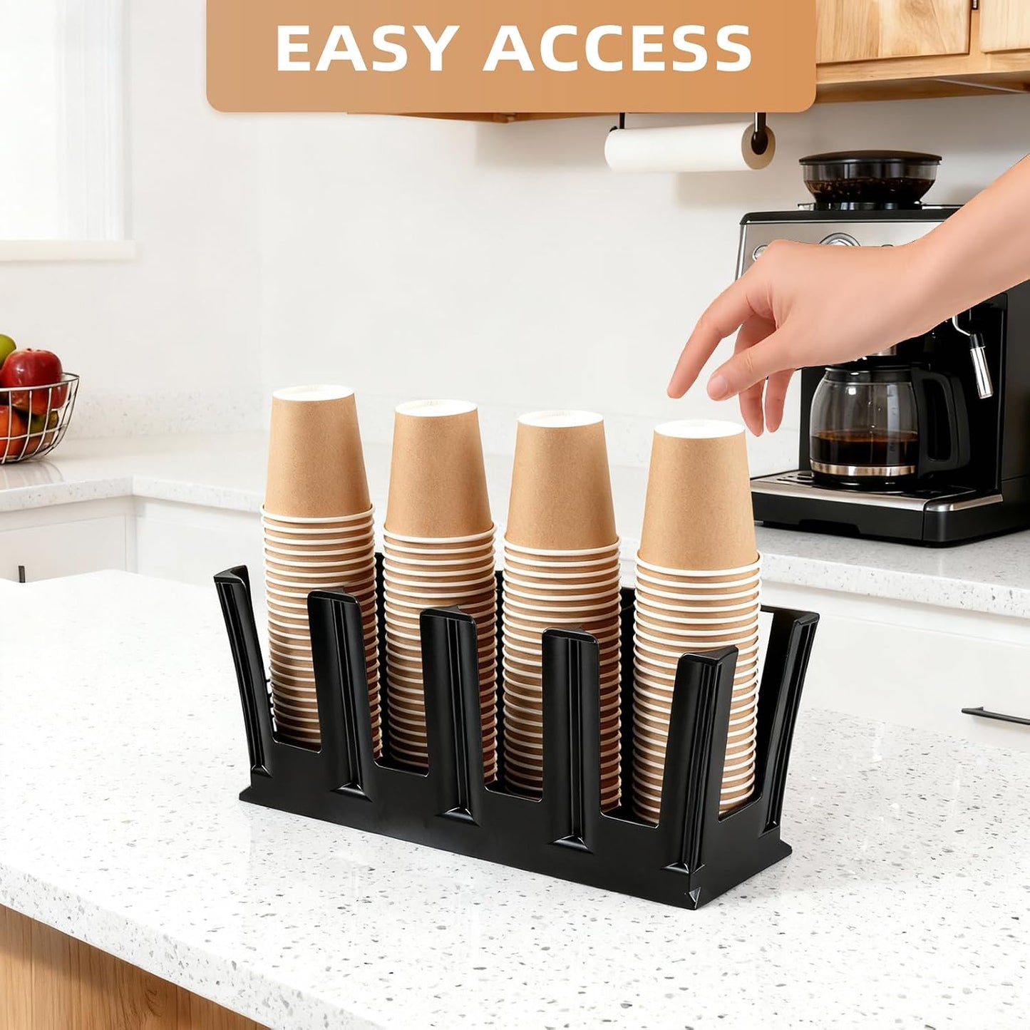 Commercial Cup and Lid Holder with Straw Organizer,Disposable Coffee Cup Condiment Dispenser for Countertop Org, Coffee Bar, Beverage Cup, Kitchen, Breakroom (11 Compartment Upright)